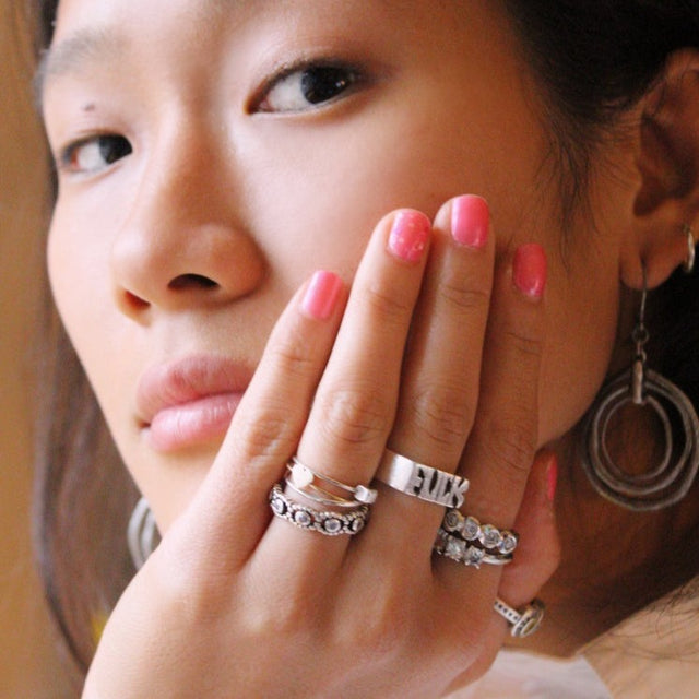 "FUCK YEAH" Double-Sided Silver Ring | Sustainable & Ethical Jewelry | Handmade