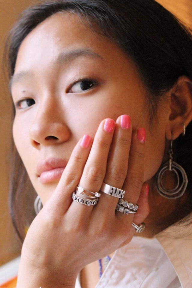 "F YEAH" Double-Sided Silver Ring | Gold & Silver | Sustainable & Ethical Jewelry | Handmade