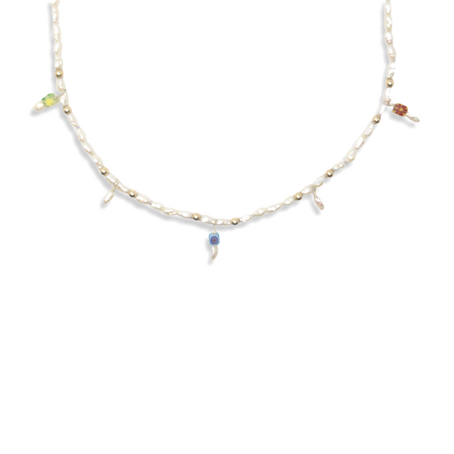 Rice Crispy 5 | 14K Gold Freshwater Pearl Necklace | Sustainable & Ethical Jewelry | Handmade