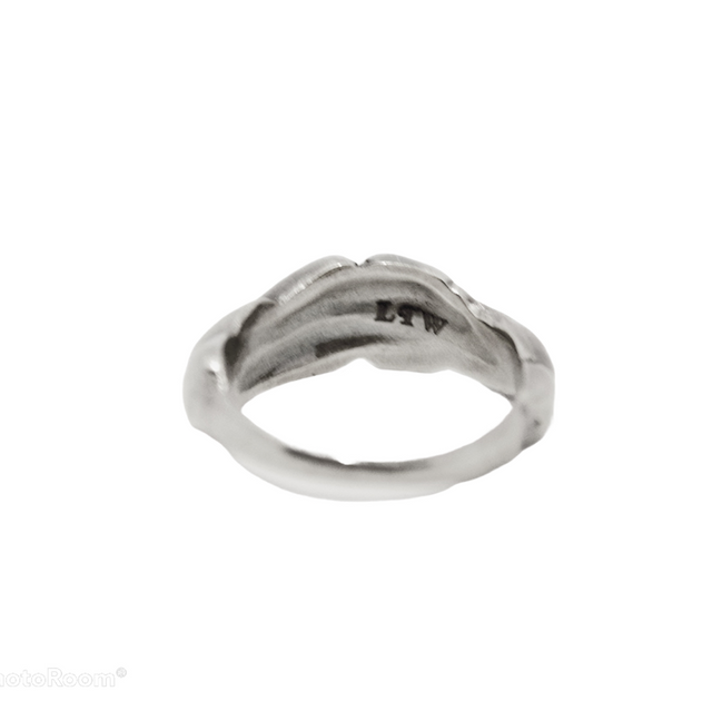 Funky Smirking Lips Ring | Silver | Sustainable & Ethical Jewelry | Handmade