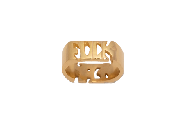 "F YEAH" Double-Sided Silver Ring | Gold & Silver | Sustainable & Ethical Jewelry | Handmade