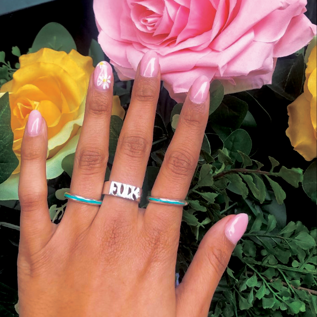 "FUCK YEAH" Double-Sided Silver Ring | Sustainable & Ethical Jewelry | Handmade