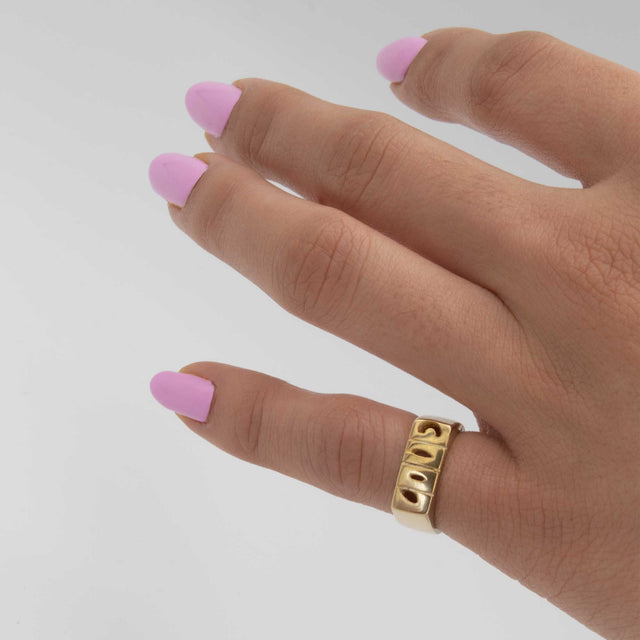 "LOVE YOU" Double-Sided Silver & Gold Ring | Sustainable & Ethical Jewelry | Handmade
