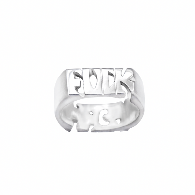 "F YEAH" Double-Sided Silver Ring | Gold & Silver | Sustainable & Ethical Jewelry | Handmade