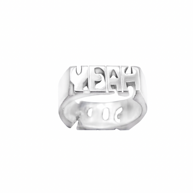 "F YEAH" Double-Sided Silver Ring | Gold & Silver | Sustainable & Ethical Jewelry | Handmade