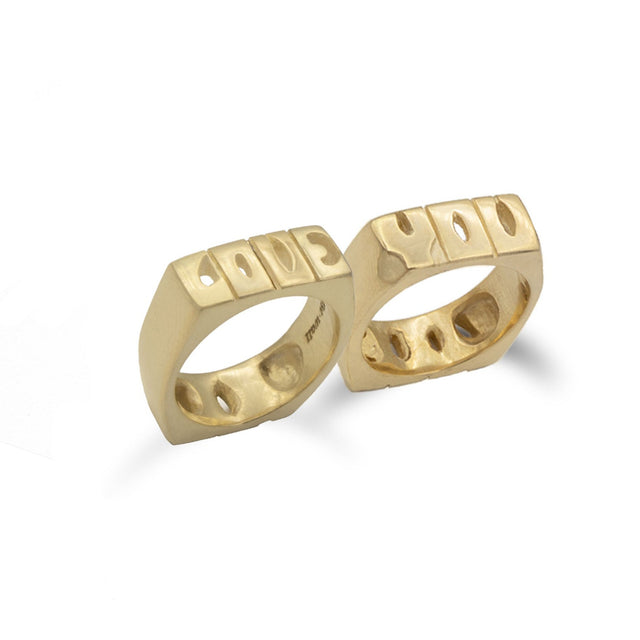 "LOVE YOU" Double-Sided Silver & Gold Ring | Sustainable & Ethical Jewelry | Handmade